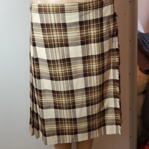 Edinburgh Woolen Mill, Brown and Tan Women's Kilt, Size 14GB,